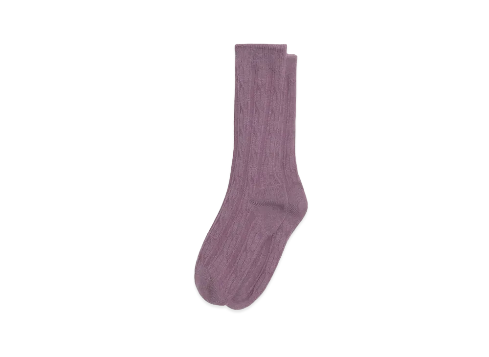 Stussy Cable Knit S Dress Socks "Plum"