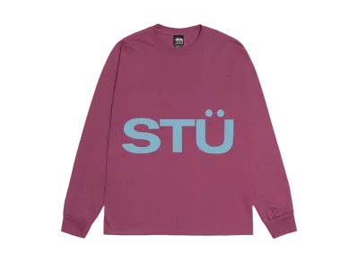 Stussy All Caps Ls Tee "Berry"