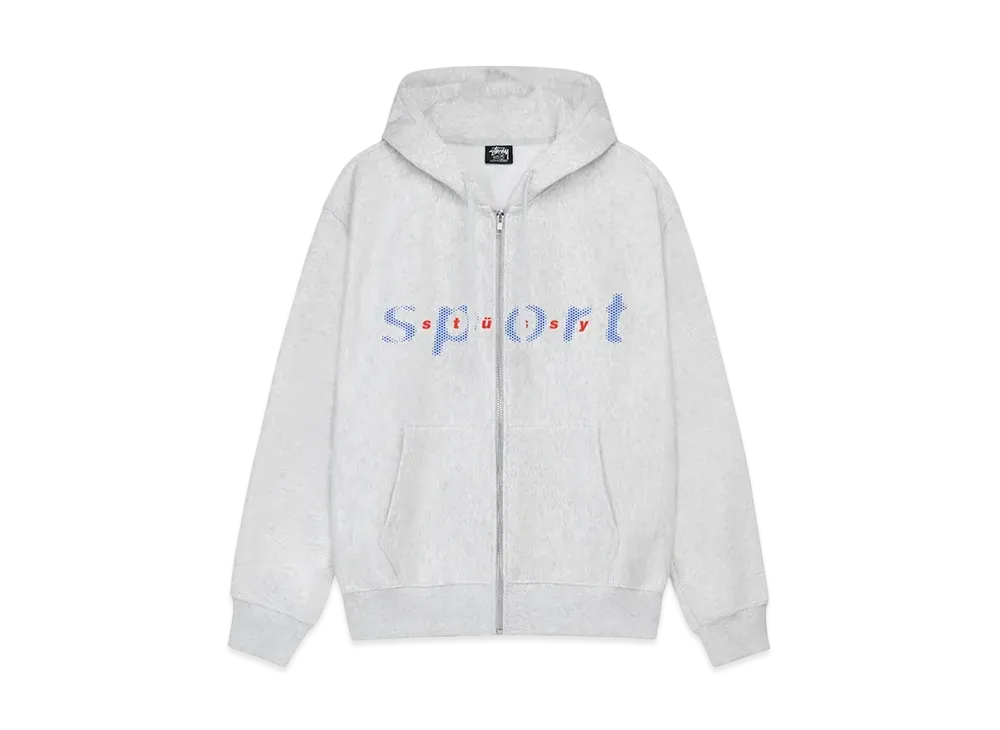 Stussy Dot Sport Zip Hoodie "Ash Heather"