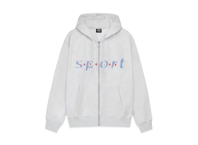 Stussy Dot Sport Zip Hoodie "Ash Heather"