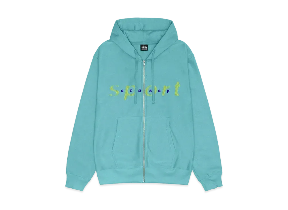 Stussy Dot Sport Zip Hoodie "Ocean"