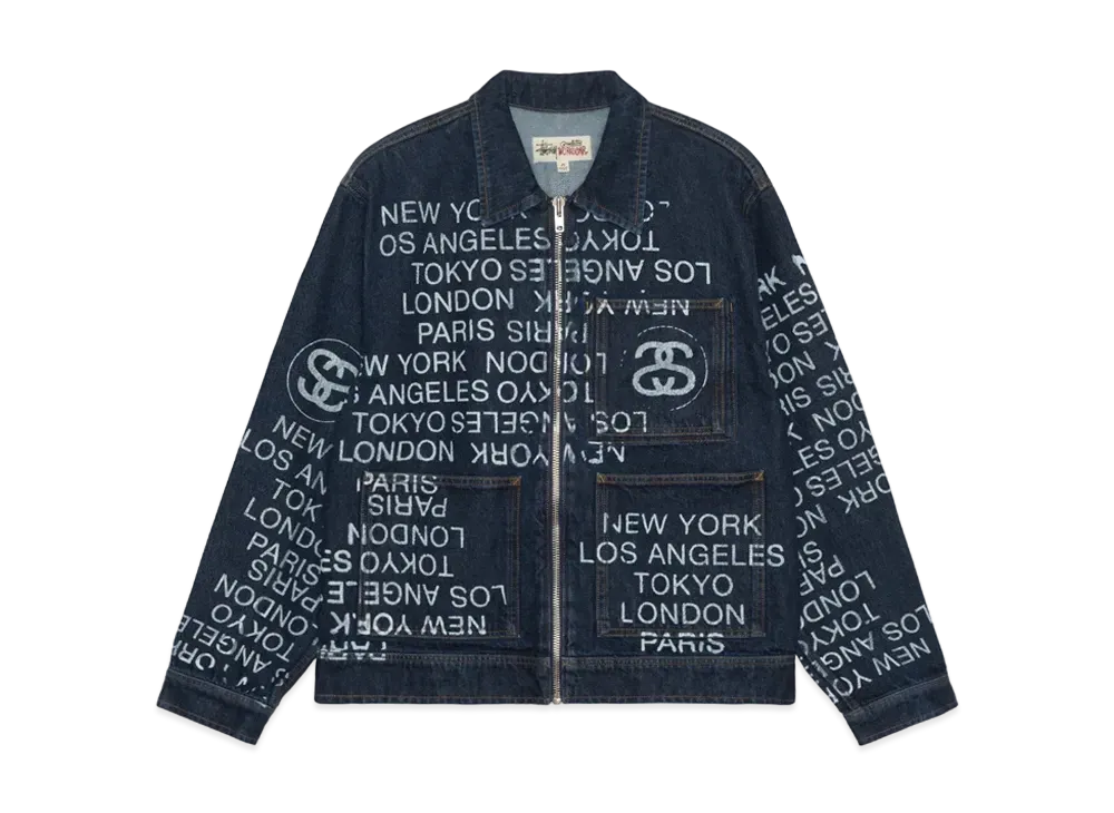 Stussy Zip Work Jacket City Link Denim "One Wash"