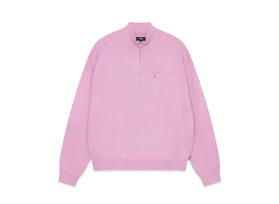 Stussy Half Zip Mock Neck Sweater "Pink"