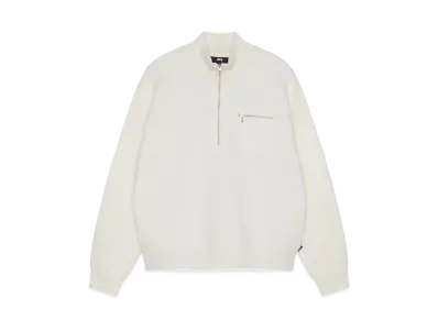 Stussy Half Zip Mock Neck Sweater "Ivory"