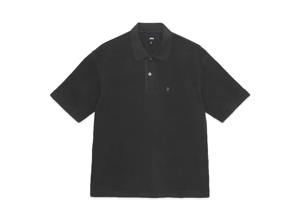 Stussy Pigment Dyed Pique Polo "Black"