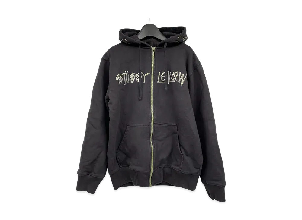 Stussy x Leilow Skull Thermal Zip Up Hoodie "Black"