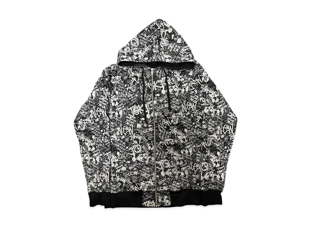 Stussy Graffiti Zip Up Hoodie "Black"