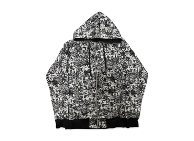 Stussy Graffiti Zip Up Hoodie "Black"