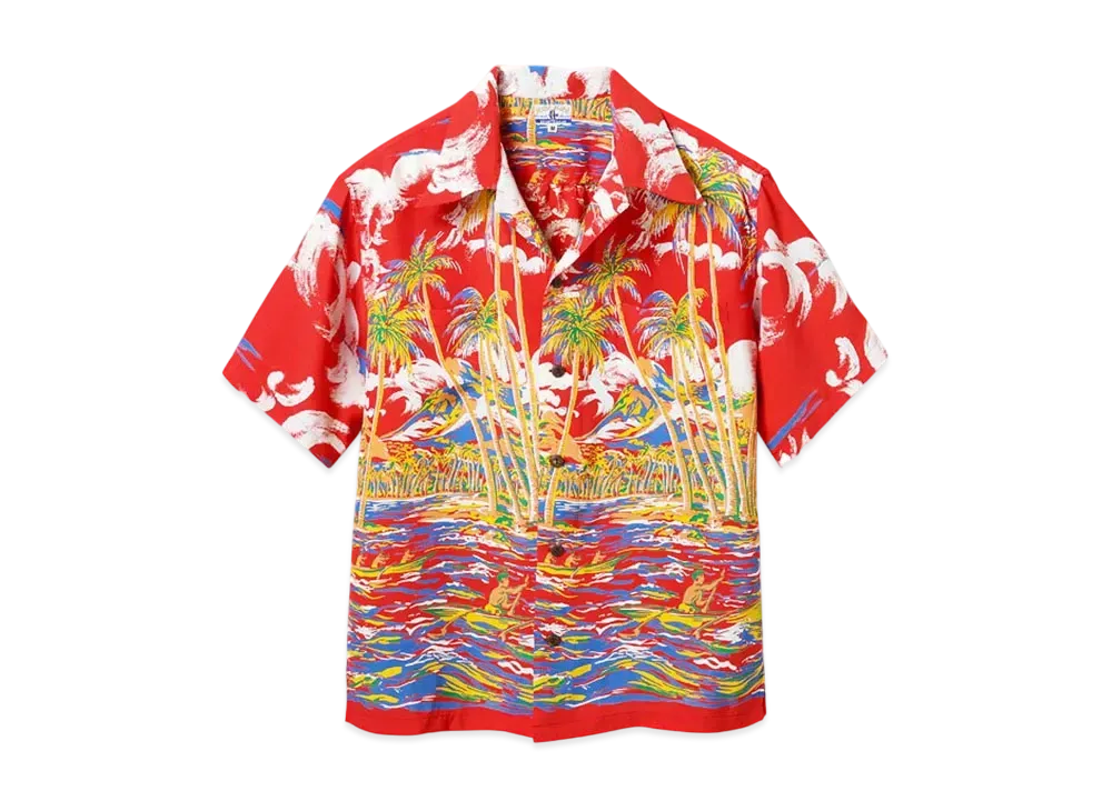 SUN SURF Aloha 2021 Aloha Shirt Canoe Race Kihi Kihi "Red"