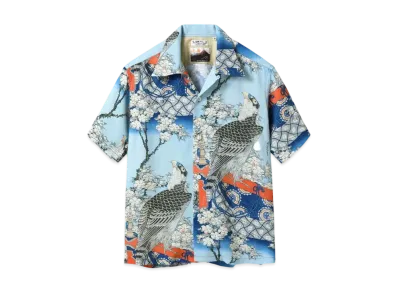 SUN SURF x Katsushika Hokusai Special Edition Cherry Blossoms And Hawks "Blue"