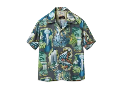 SUN SURF x Katsushika Hokusai Special Edition Shokoku Waterfall Tour "Gray"