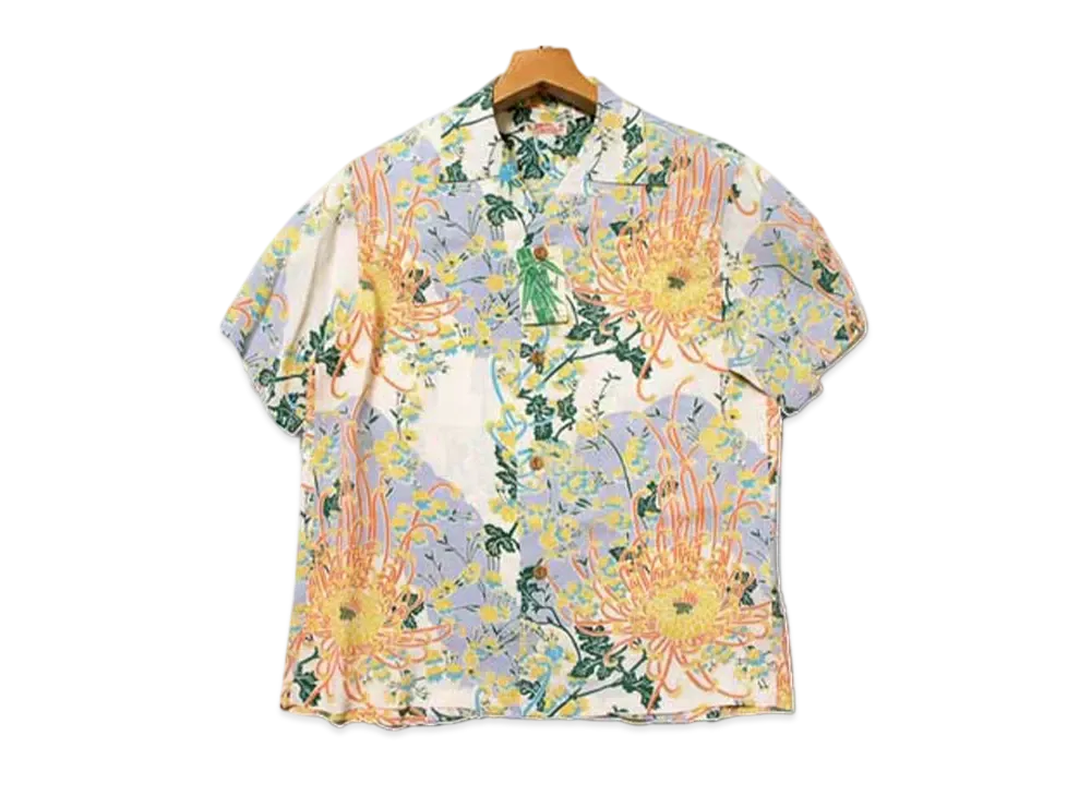 SUN SURF Royal Flower Aloha Shirt "White"