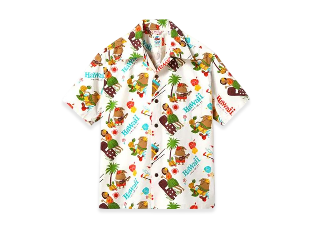 SUN SURF Cotton Seersucker Open Shirt Trip To Hawaii by Ryohei Yanagihara with Mookie "White"