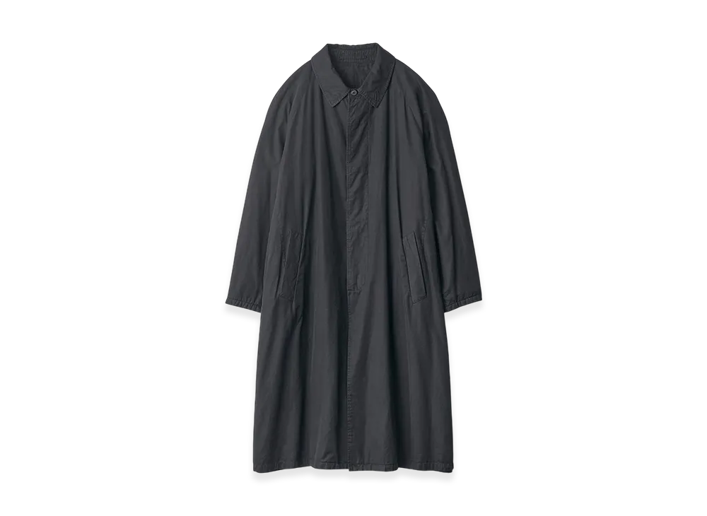 ssstein Cotton Rayon Vintage Padded Balmacaan Coat "Black"