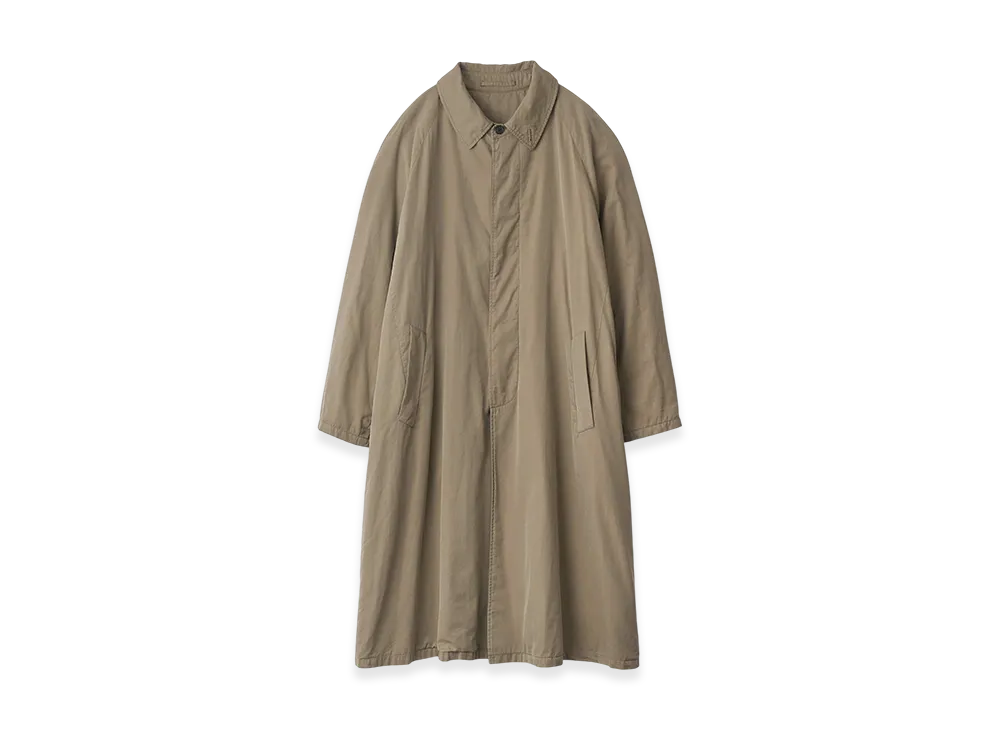 ssstein Cotton Rayon Vintage Padded Balmacaan Coat "Beige"