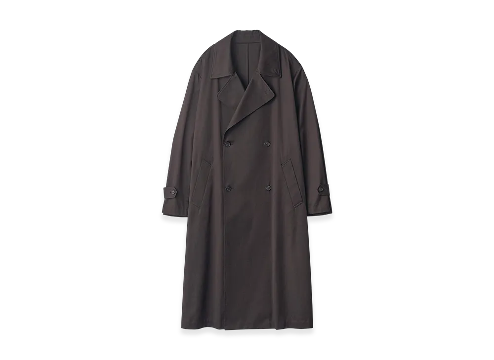 ssstein Cotton Satin Oversized Double Breasted Coat "Black"