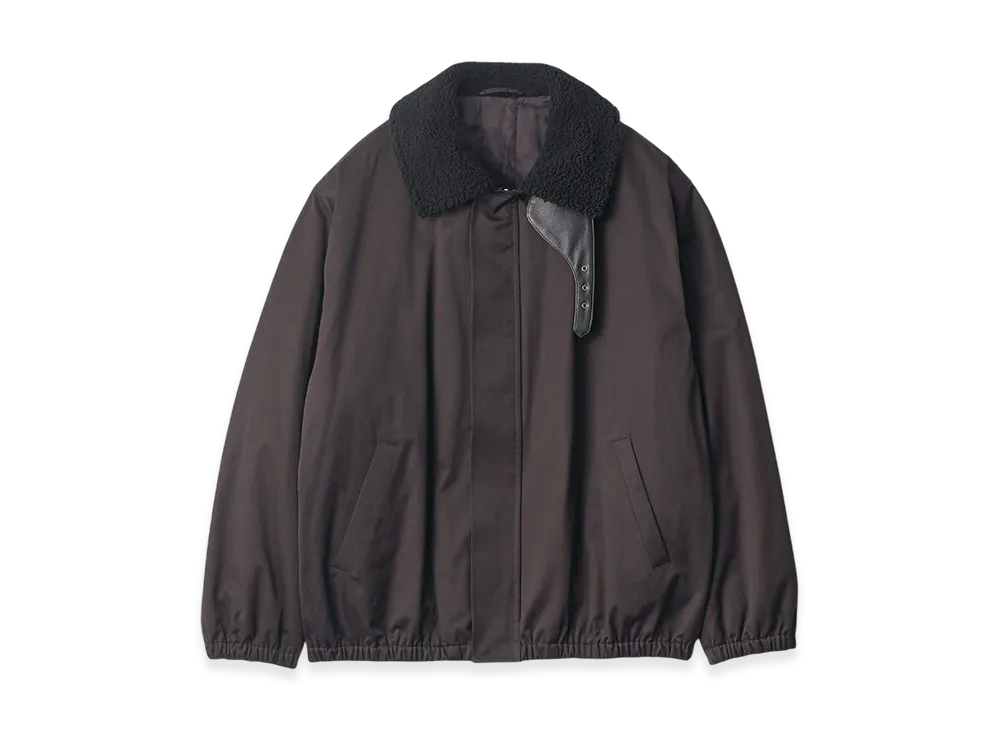 ssstein Mouton Collar Padded Jacket "Black"