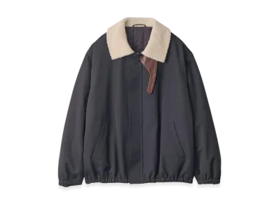 ssstein Mouton Collar Padded Jacket "Dark Navy"