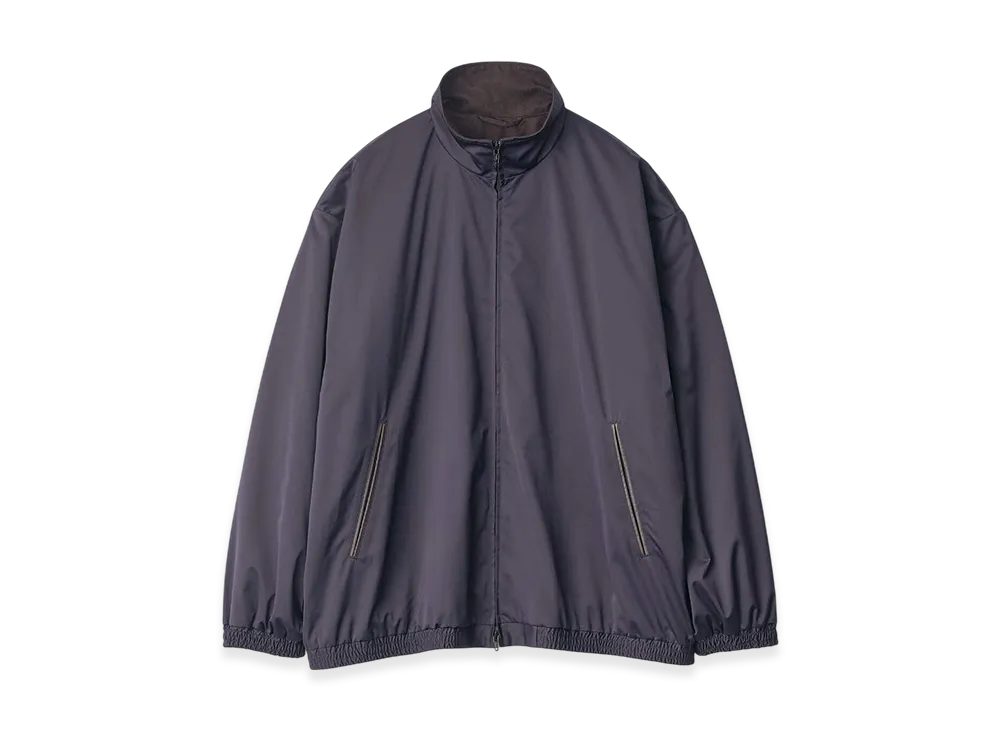 ssstein Silk-Back Stand Collar Zip Jacket "Dark Navy"