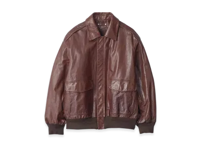 ssstein Cow Leather Vintage Flight Jacket "Brown"