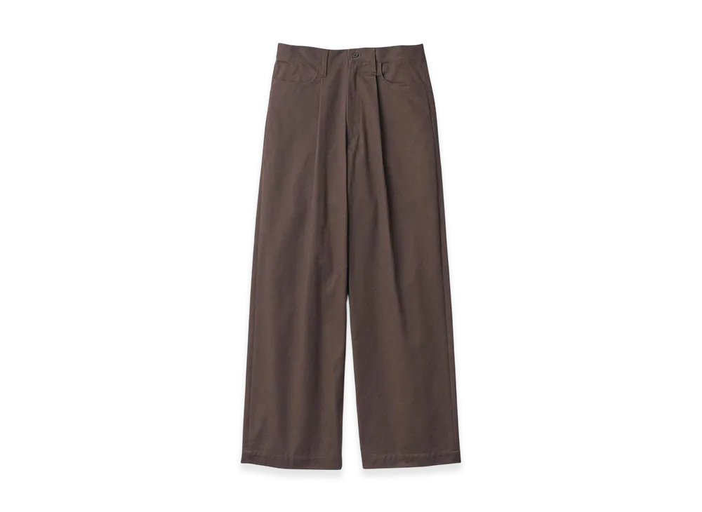 ssstein Brushed Chino One Tuck Wide Pants "Brown"
