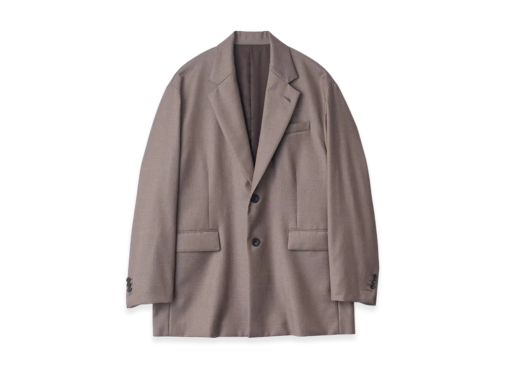 ssstein Extra Fine Wool Oversized Single Breast Long Jacket "Greige"