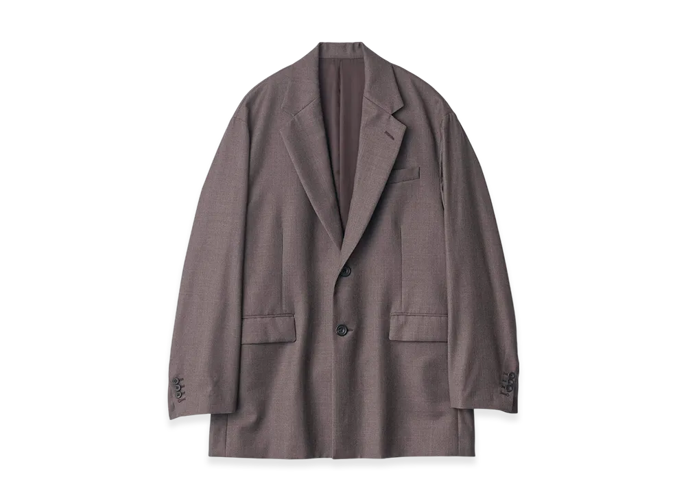 ssstein Extra Fine Wool Oversized Single Breast Long Jacket "Brown Grey"