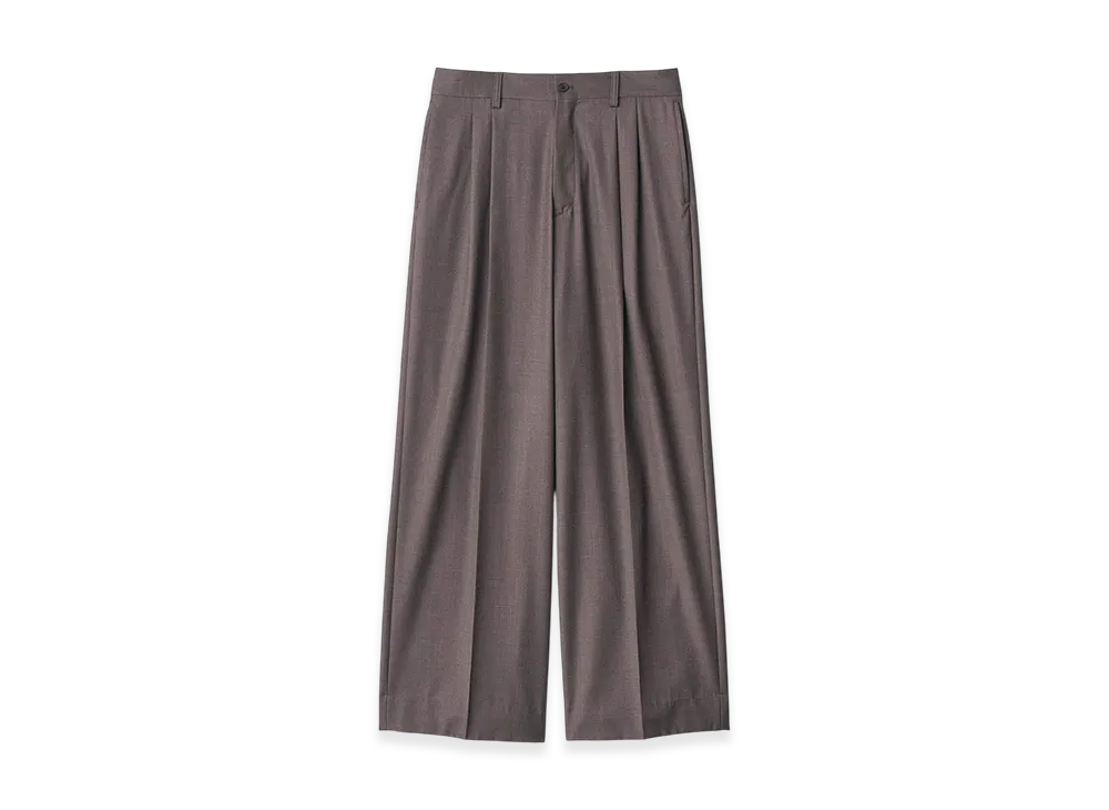 ssstein Extra Fine Wool Long Wide Trousers "Brown Grey"