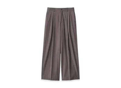 ssstein Extra Fine Wool Long Wide Trousers "Brown Grey"
