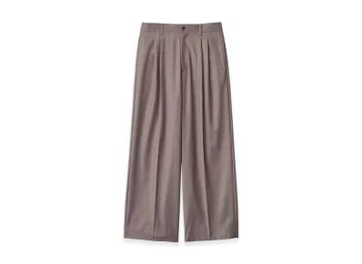 ssstein Extra Fine Wool Long Wide Trousers "Greige"