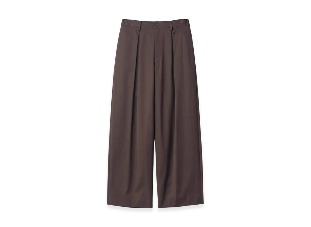 ssstein Cotton Satin Easy Wide Trousers "Dark Brown"