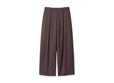 ssstein Cotton Satin Easy Wide Trousers "Dark Brown"