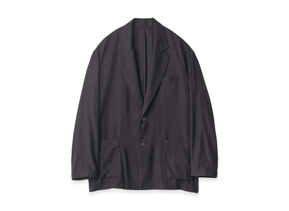 ssstein Rayon Silk Flannel Single Breasted Jacket "Black"