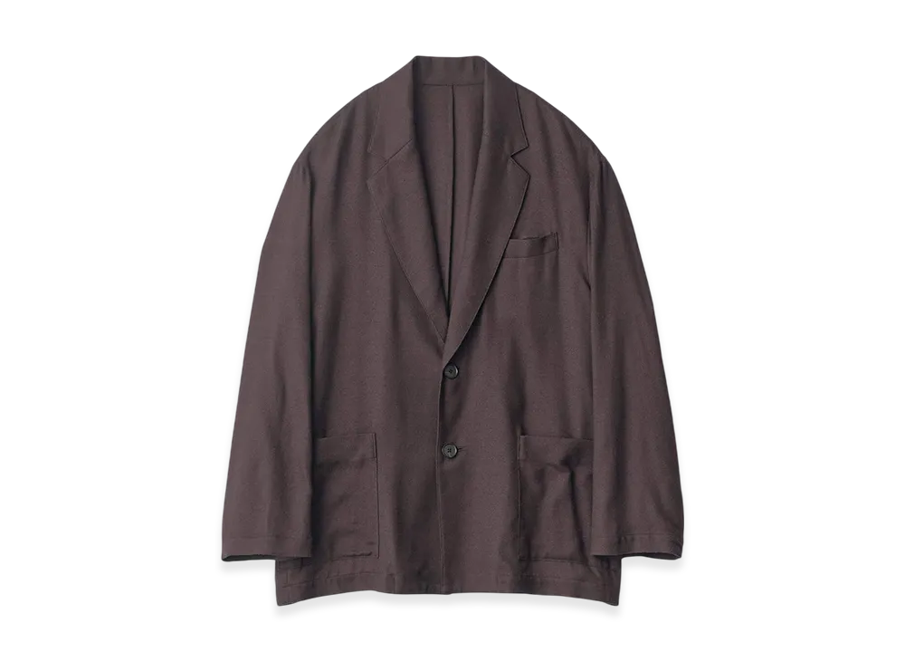 ssstein Rayon Silk Flannel Single Breasted Jacket "Charcoal"