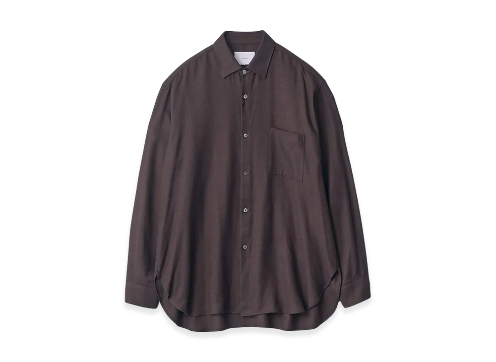 ssstein Rayon Silk Flannel Oversized Down Pat Shirt "Charcoal"