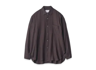 ssstein Rayon Silk Flannel Oversized Down Pat Shirt "Charcoal"