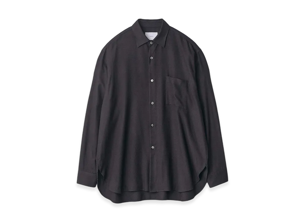 ssstein Rayon Silk Flannel Oversized Down Pat Shirt "Black"
