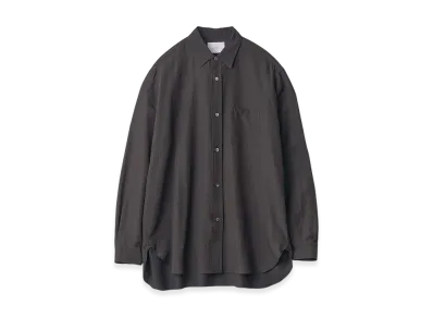 ssstein Wool Silk Oversized Placket Shirt "Dark Charcoal"