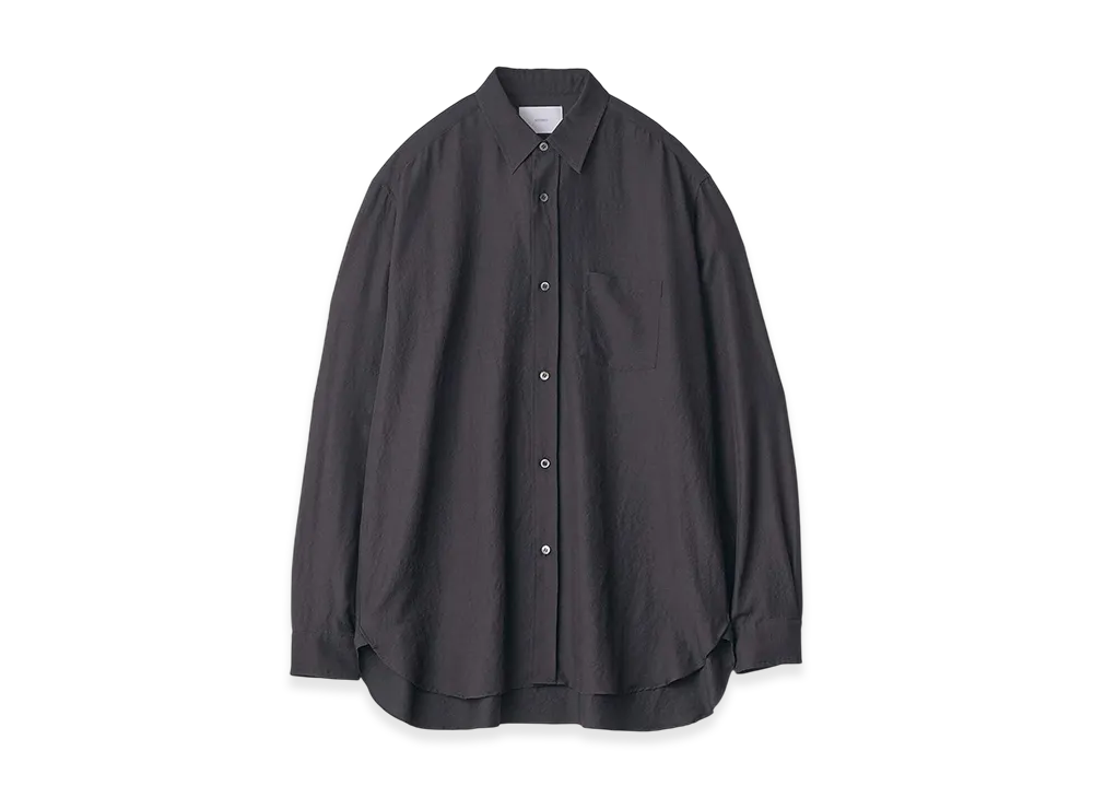ssstein Wool Silk Oversized Placket Shirt "Black"