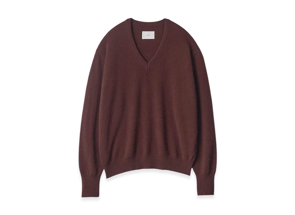 ssstein Pure Cashmere Knit V Neck LS "Dark Brown"