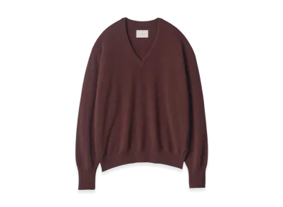 ssstein Pure Cashmere Knit V Neck LS "Dark Brown"