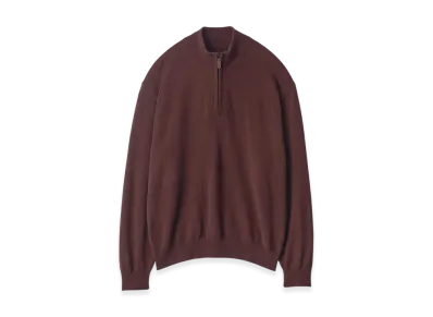 ssstein Pure Cashmere Knit Half Zip LS "Dark Brown"