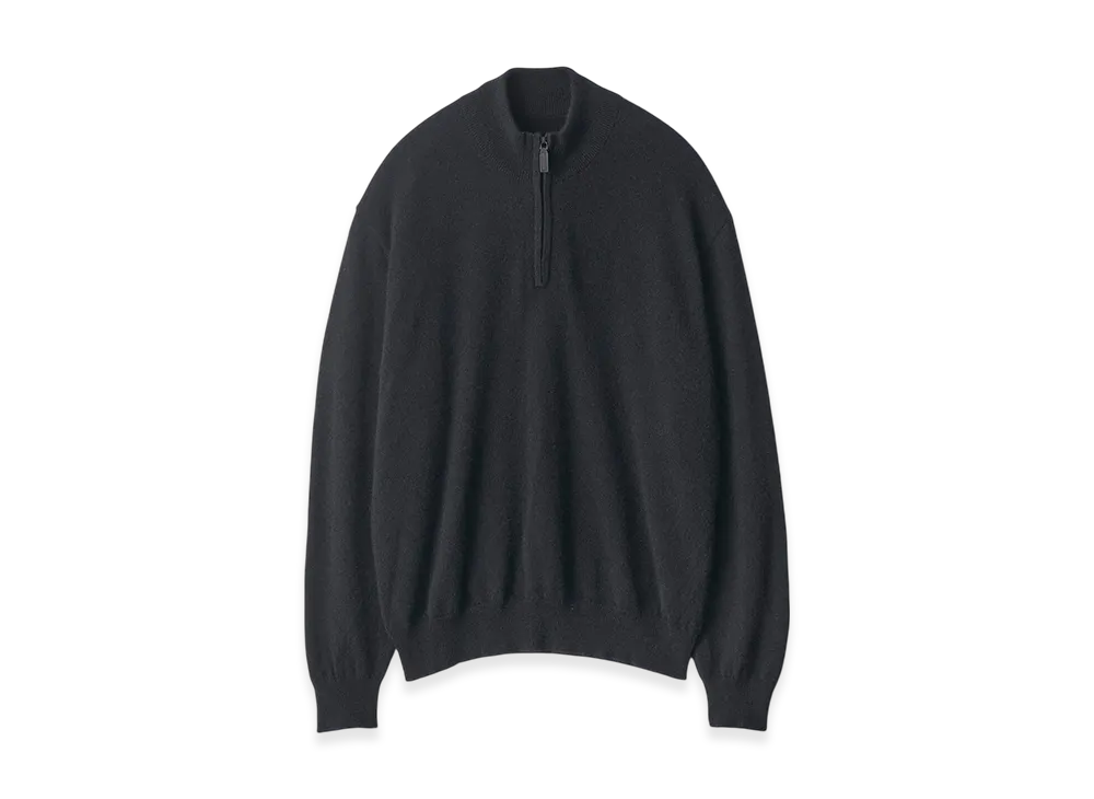 ssstein Pure Cashmere Knit Half Zip LS "Black"