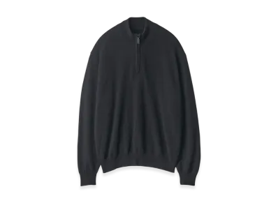 ssstein Pure Cashmere Knit Half Zip LS "Black"