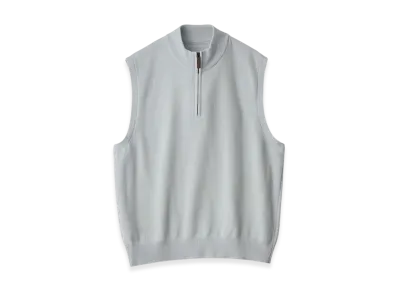 ssstein Extra Fine Wool Knit Half Zip Vest "Blue"