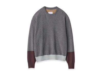 ssstein Extra Fine Wool Knit Color Block LS "Grey Multi"