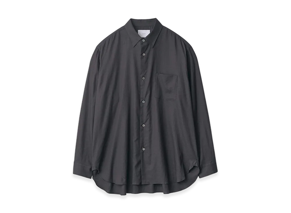 ssstein Cotton Silk Oversized Regular Collar Shirt "Black"
