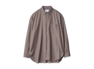 ssstein Extra Fine Wool Regular Collar Shirt "Greige"