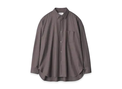 ssstein Extra Fine Wool Regular Collar Shirt "Brown Grey"