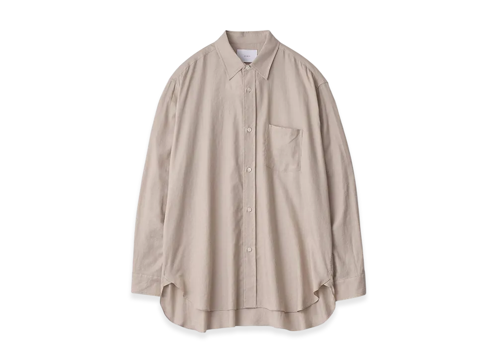 ssstein Cotton Silk Oversized Placket Shirt "Greige"